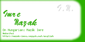 imre mazak business card